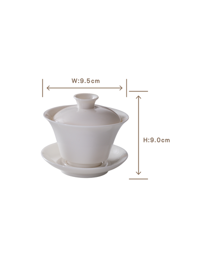 羊脂玉白瓷蓋碗 Ivory-White Porcelain Gaiwan - 150ml